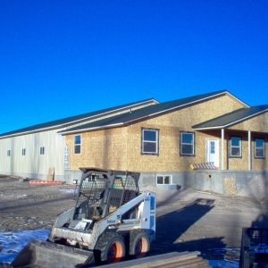 We will stucco in the spring, when it's warmer.