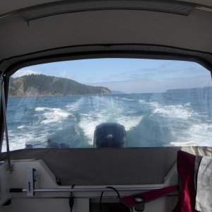 Cruising down Bellingham Channel past Eagle Harbor