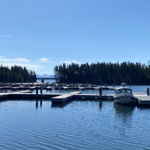 Media 'We were the first boat in the Bridge Bay Marina, which opened June 4' in album 'June 3rd, our 53 Wedding Anniversary & on our way to put the boat n Yellowstone Lake for the season.  Stopped here at Shieffeld Forest Service campground on the border of the south entrance of Yellowstone National Park for the night'