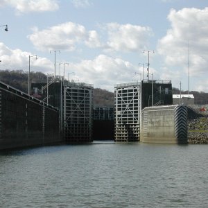 Entering our first lock