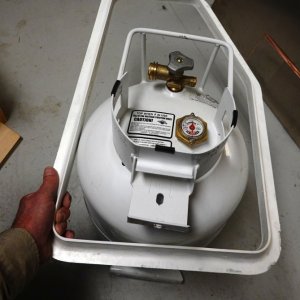 Here's the finished part, which will be the new opening to the lazarette, and is large enough for a 5 gal. propane tank to pass through. Next - make the lid with a channel to hold an O-ring. Then do the same on the port lazarette.
