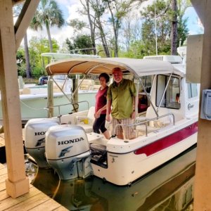 \"Just Enough\" at Bay City dock on Apalachicola River