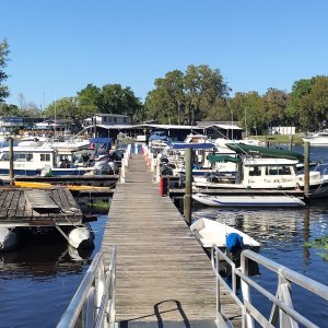 Two days before the official start of the gathering, and the west dock at Hontoon is already full of C-Dorys!