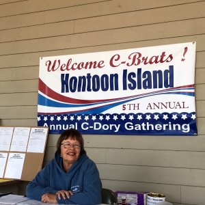 Our hostess Joyce manning the sign in table.