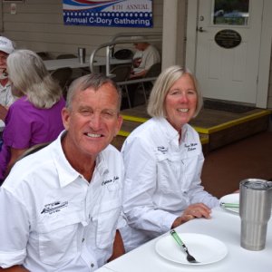 Cat O Mines crew John and Eileen, in uniform.  I guess that Dr. John didn't get enough of that during a military career...