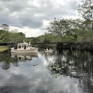 Mighty Wench anchored on Deep Creek