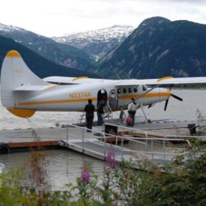 Time to fly back to Juneau
Can you spot the yellow lab retrieving a stick?