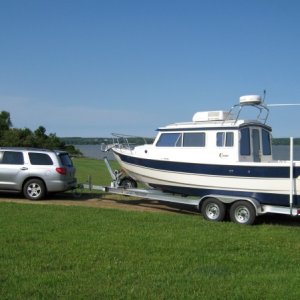 The 2013 Sequoia did a decent job pulling the boat empty.