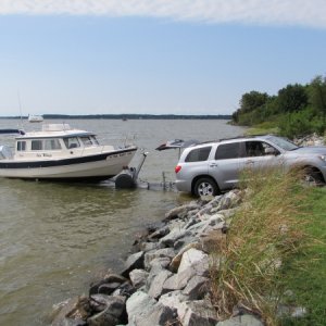 Modding the bunks with glides allowed me to haul out on my shallow water ramp.