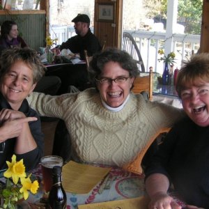 Media '(Pat Anderson) mat, Kas & Patty - having a good time at the Kingfisher Restaurant, West Sound' in album 'boat-y-sattva in her former incarnation as Daydream'
