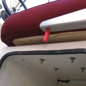 Chair Stop -- View from below.  Our dealer removed the old seat bolt and replaced it with a longer, rubber coated bolt.