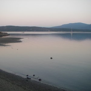Viewing SE across Sequim Bay from John Wayne Marina south park.