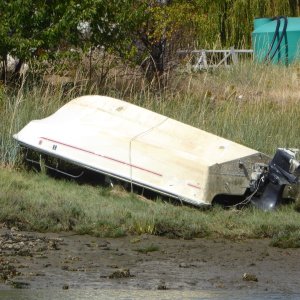 Best method for storing your boat to keep rain water out.