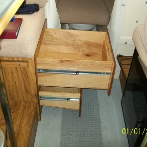 Dinette drawers with heavy duty slides