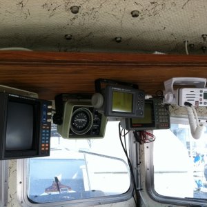 Electronics, including Furuno radar and GPS; new VHF radio.
