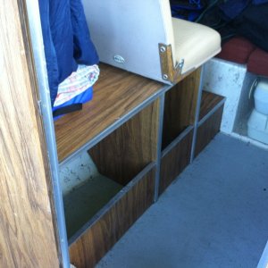 Port side cabinetry.