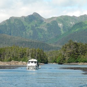 leaving Mirror Harbor through the kelp