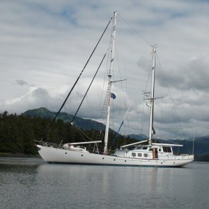 Media 'schooner we met going into elbow passage & then Sister Lake' in album 'mink forest service dock Port Fredrick'