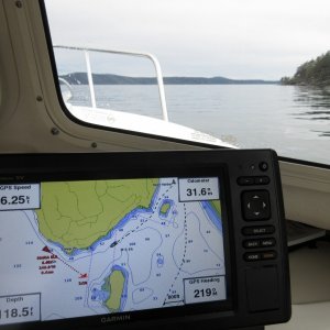 Showing the benefit of AIS connected to the chartplotter!