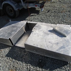 Tank after being cut out. Two baffles in the tank.