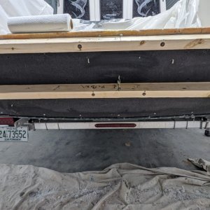 added ~3/8 shim close to the sides to add the gentle curve in my transom and allow for the outside piece of glass to go on flush 360degrees.