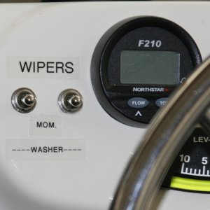 Individual Wiper Switches - Replaced factory single switch with individual DPDT switches. These switches provide individual continuous operation or momentary operation of each wiper. With both switches in the down (Momentary} position, both wipers and window washers operate.