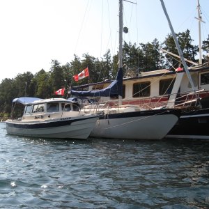 Easter weekend rafted with friends sv Shangrila and mv Doc swan  Wallace Island BC
