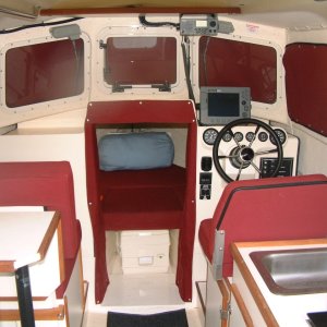 Media 'Interior Sunbrella window covers and helm' in album 'C-Doggie Logo'