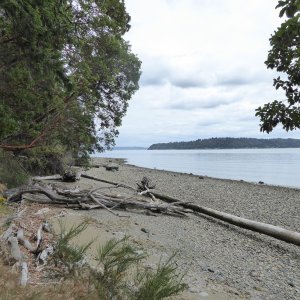 Beach on the south side of the island