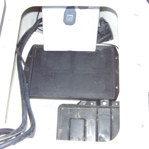 #10 Aft battery shoved into hole at rear of lazaretter ready for "the squeeze"