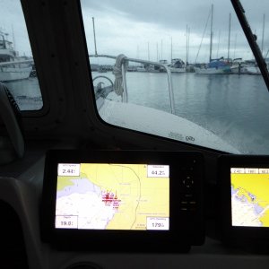 Attempting to leave Bellingham Dec 26th. Forecast was 3-5 footers, but it was flat calm in the harbor.  It remained flat calm crossing the bay, but by the time I got to Chuckanut Bay the 3-5 footers materialized so I turned back and stayed another day.