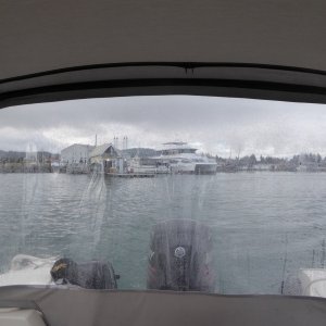 Departing Cap Sante after topping off the tanks...4 mpg as usual