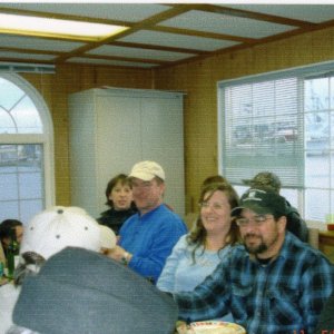 (R/J): Dee & Dan (Knotty C), Susan & Tom (Susan E), Ernie (Scooter) behind Laurie (Laurna Jo).