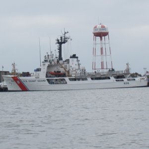 Media 'Cape May anchorage and the local coast Guard Base' in album 'Left from Liberty Island state park 9:00 am 10/24/12 dreary morning. Left truck and trailer across the street in a gated mini storge. Ran 44 miles down NYC harbor to Sandy Hook and down the coast to the Manasquan Inlet to pick up the Intercoastal waterway.'