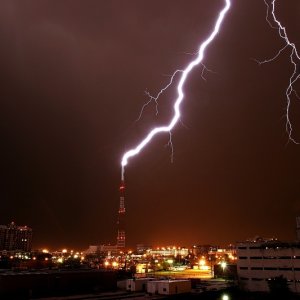 Lightning 0604013 pix taken by a local newspaper of a direct hit on the WVEC-TV tower where I worked. Needless to say we had a lot of repairs after this plasma hit. The stories that can be told.
