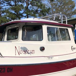 Media 'My newly done logo....placed it forward so not to clutter with C dory logo.' in album 'New to me truck and boat'