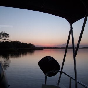 Media 'sunset, first overnite, South River, 10/6/07' in album 'Maiden splash, July 24, 2007, New Bern, NC'