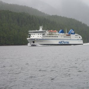 The Canadian ferry "Northern Adventurer", the replacement for the "Queen of the North", (now sunk) operates between Port Hardy and Prince Rupert.