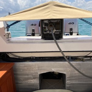 Made a canvas spray fly to keep the salt spray off of it when underway