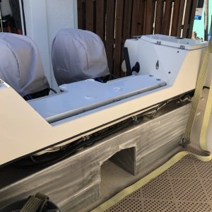 White gel coating w/ aluminum fiddley rails.