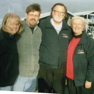 (R/J): At the Edmonds Marina after the SBS/CBC, Joyce & Roger (Sea DNA) along with Bill & Brenda Russell (Falcon) of Stamps, Arkansas.