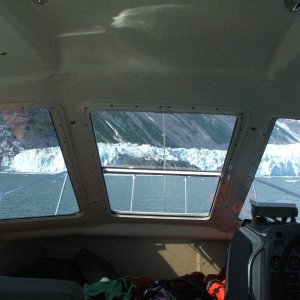 View out the window in Harriman Fjord in Prince William Sound