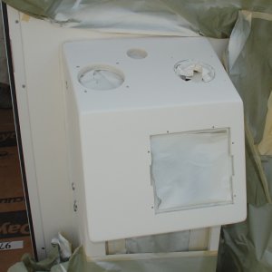 Media 'Cut hole for display and spray with gelcoat' in album 'Add panel so door can be lowered'