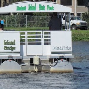 The free passenger ferry to the Island. Trucks left here for quick access to your land yacht