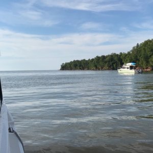 Mystery Girl and Midnight Flyer anchored in Lighthouse Bay Sand Island Apostles