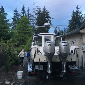 Scrubbing it after a cruise