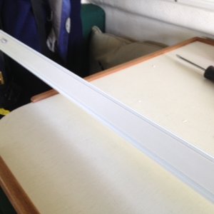 Media 'Back side of rail has peel off sticky.  I added 4200' in album 'Side rail completed. Rails added to both sides to hide cables and wires'