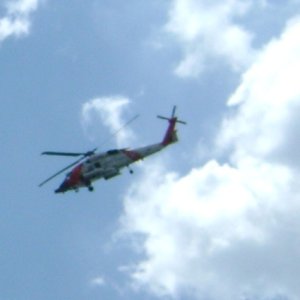 CG HH60 helicopter overflight for Potato festival