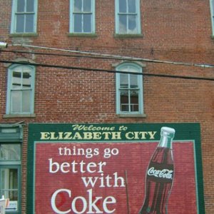 old fashioned Coke sign in Elizabeth City
