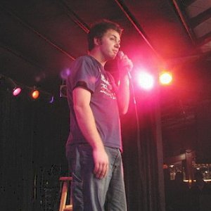 on stage, seattle international comedy competiton, bellingham, took 3rd that night
